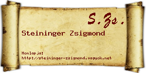 Steininger Zsigmond névjegykártya