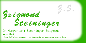 zsigmond steininger business card